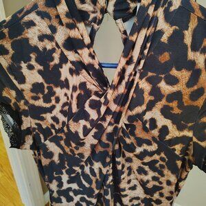 Venus leopard print Slinky dress